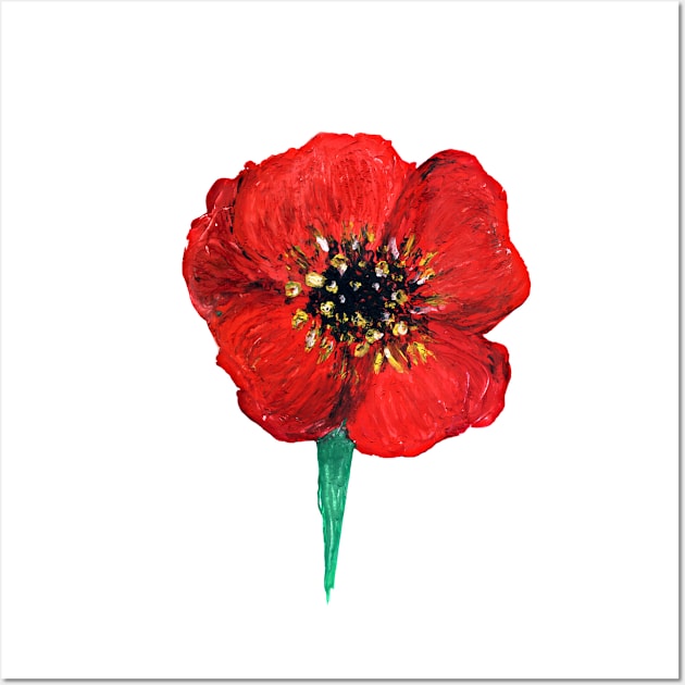 Red poppy flower, Floral Wall Art by AliensRich